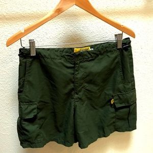 Army Green cargo Hiking Shorts size:7 Split Girl USA Athletic Clothing NWOT